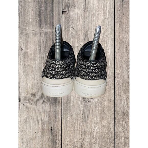 Rag & Bone Kent Knit Slip On Shoes Sneakers Black White Women’s Size 5 - Picture 4 of 9